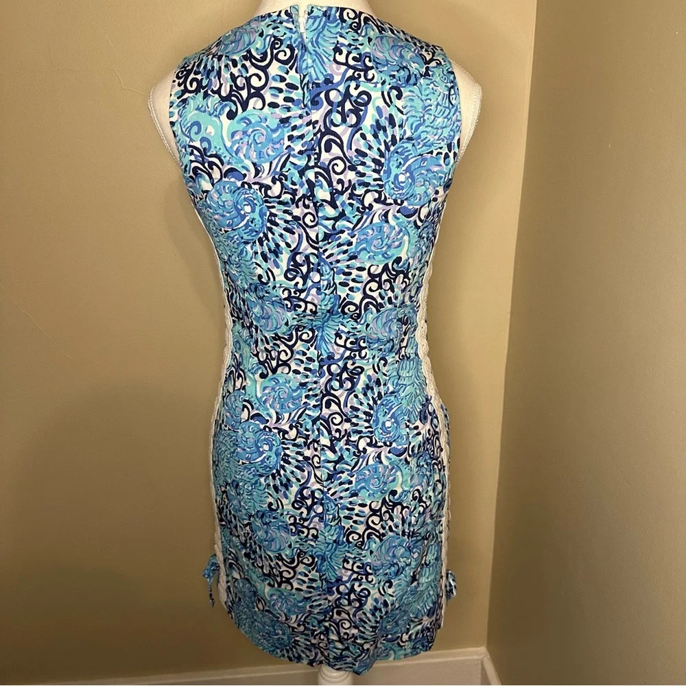 Lilly Pulitzer Mila Stretch Shift Dress Light Aqua Spritz Size 2 - Picture 5 of 7